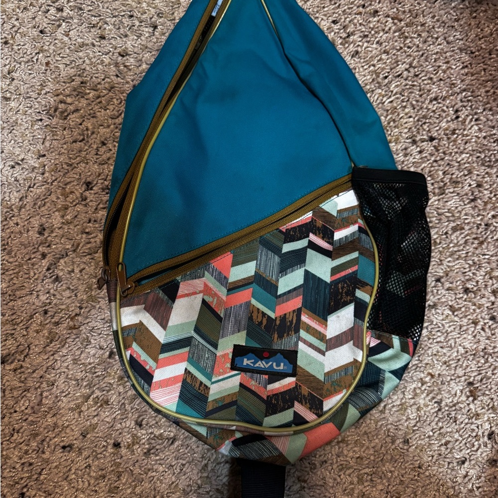 Kavu Teal and Multicolor Crossbody Bag